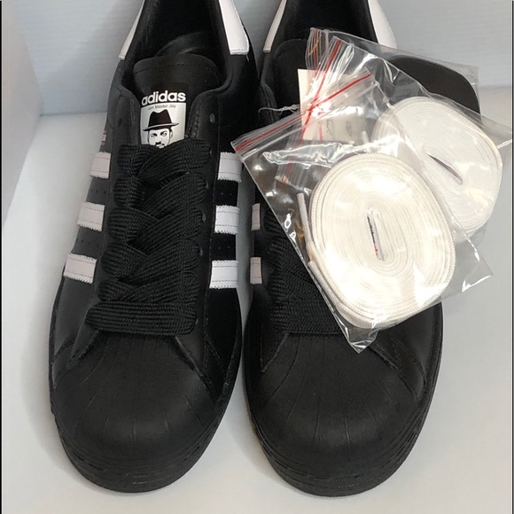 Adidas Superstar 50 Men’s Size10 Run DMC Black & White Sneakers - Picture 9 of 11